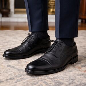 Florsheim Black Leather Classic Cap Toe Dress Shoes | Like New Soles | Size 14D